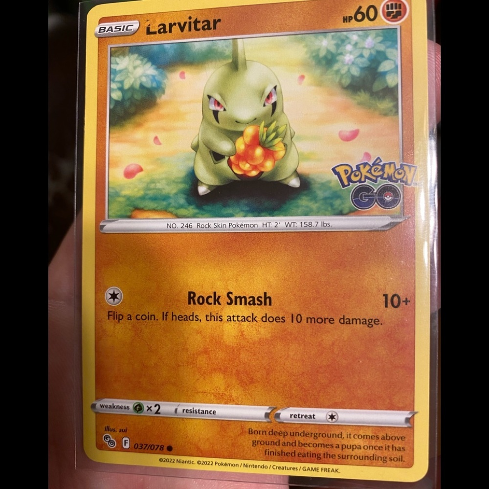 Larvitar error card 037/078 Pokemon go tcg